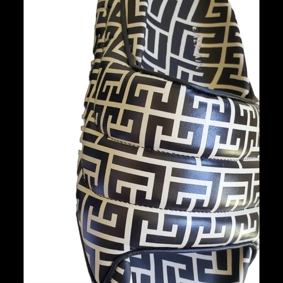 $895 Balmain Men's Black B-It Monogram-Printed Leather Slides SZ 8, 10, 11 12 13 - Picture 6 of 9